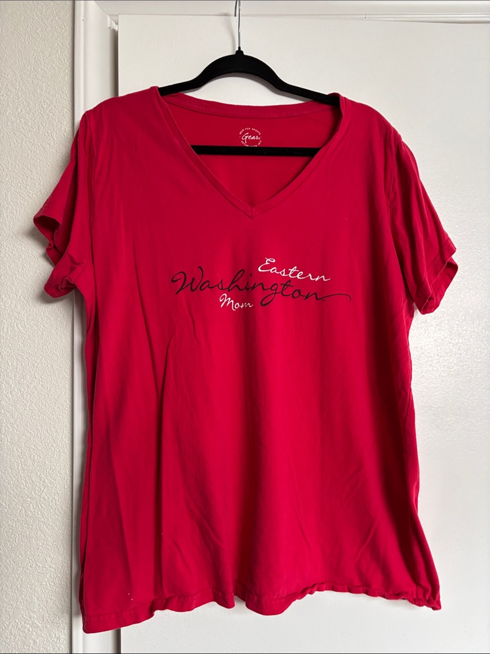 Gear For Sports Women's V-Neck Tee - Bright Pink Eastern Washington Mom